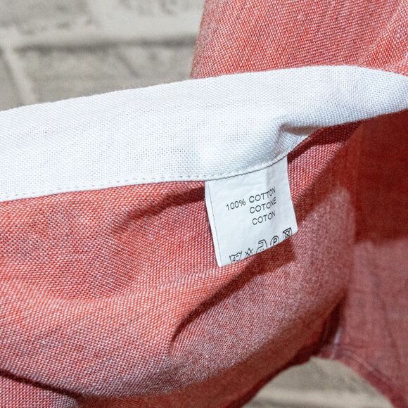 TODD SNYDER NY Men's Button up Shirt in Coral red Cotton Size Medium - Picture 6 of 6